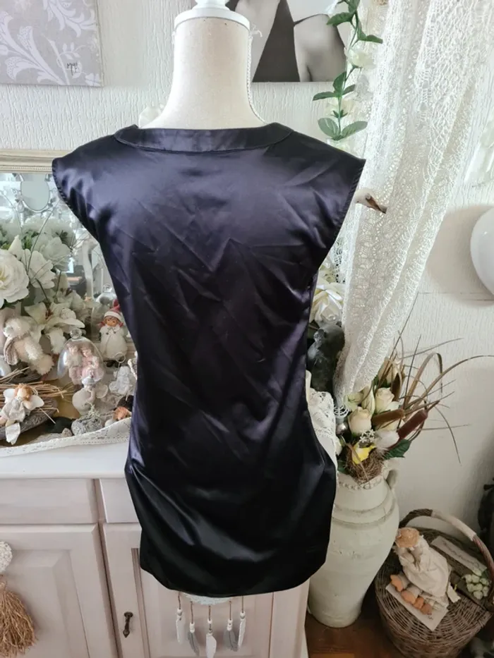 Robe noire satinée Mango Taille L - photo numéro 4