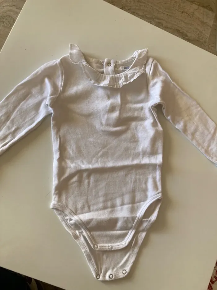 Body blanc à col fantaisie, 18 mois - photo numéro 3