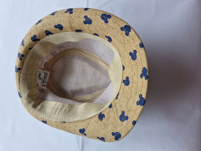 Chapeau paille Mickey Mouse 49/50 Disney Beige têtes de Mickey bleues - photo numéro 6