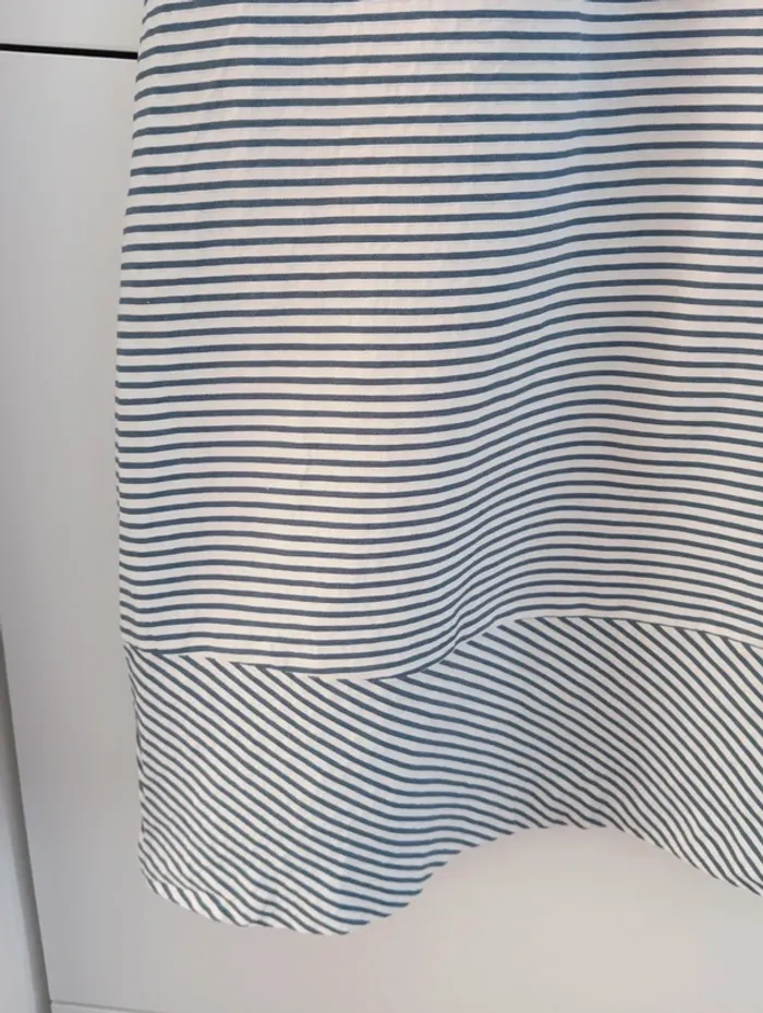 Robe en coton légère à fines rayures bleues taille XS - photo numéro 5