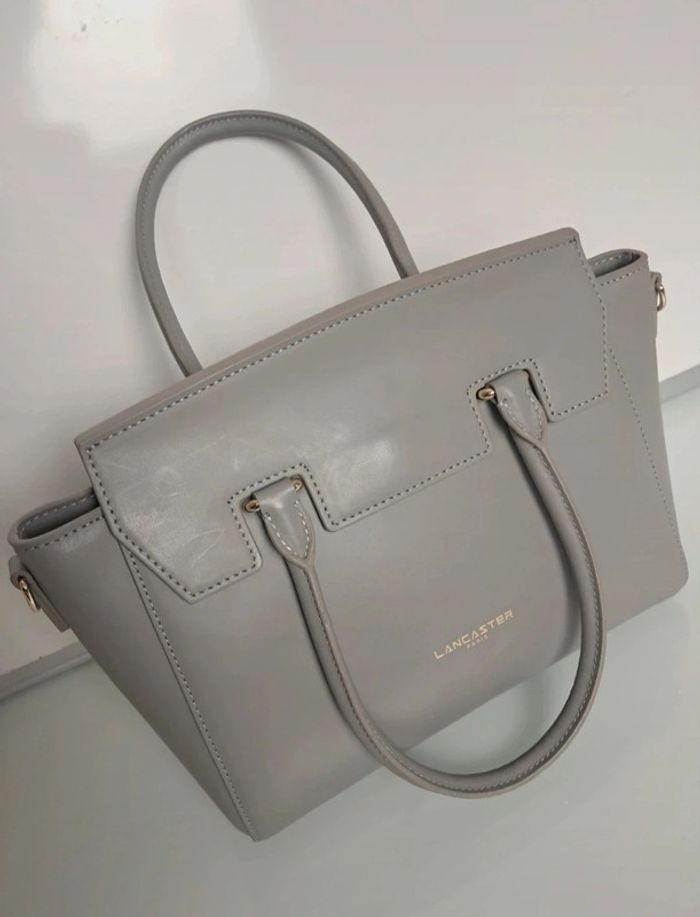 Lancaster sac à main sacoche porte document cabas bandoulière en cuir gris été neuf - photo numéro 10