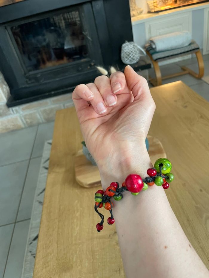 Bracelet perles bois - photo numéro 4