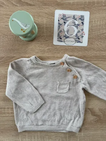 Pull beige Kiabi 6 mois TBE