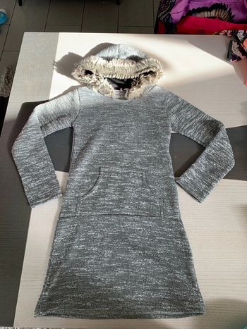 Robe pull capuche grise chinée 12 ans P’tit Môme
