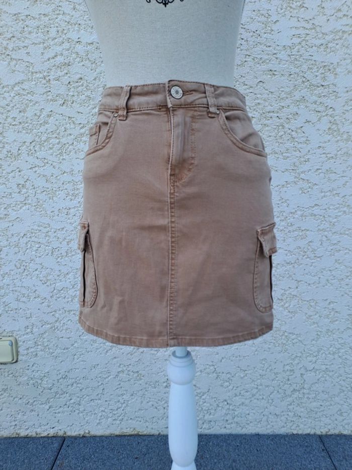 Mini jupe cargo Only marron camel t. 34