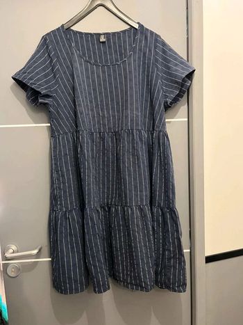 Robe femme  Shein Curve 1XL bleu marine blanc
