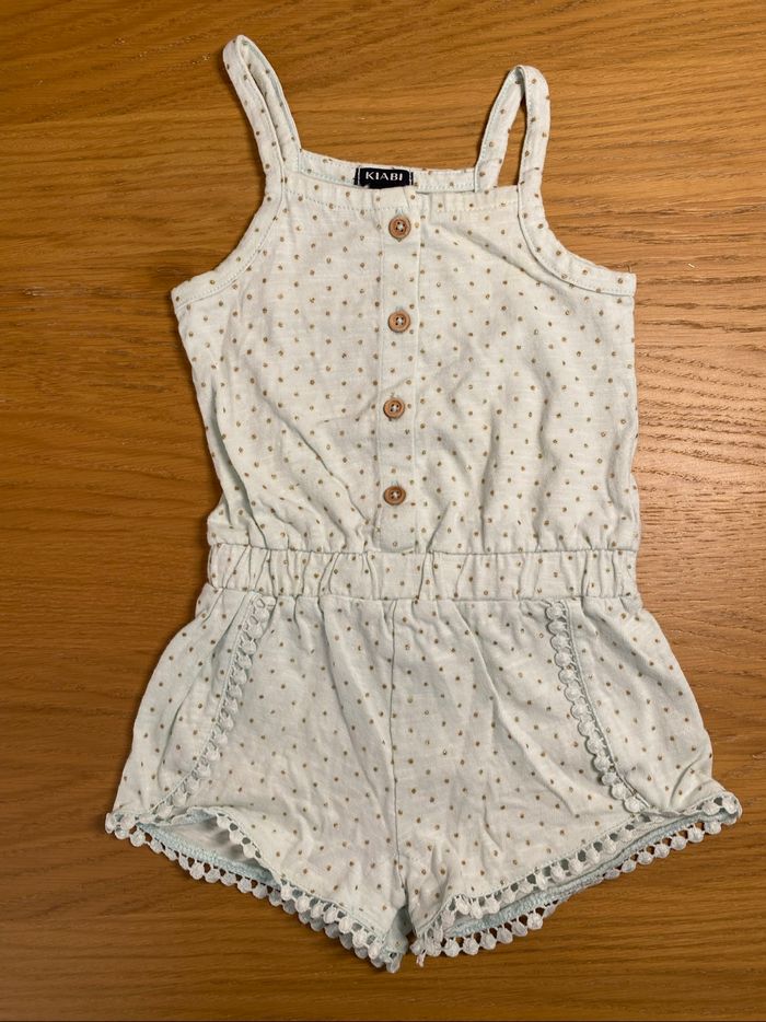 Kiabi Combinaison short turquoise Taille 12 mois - photo numéro 2