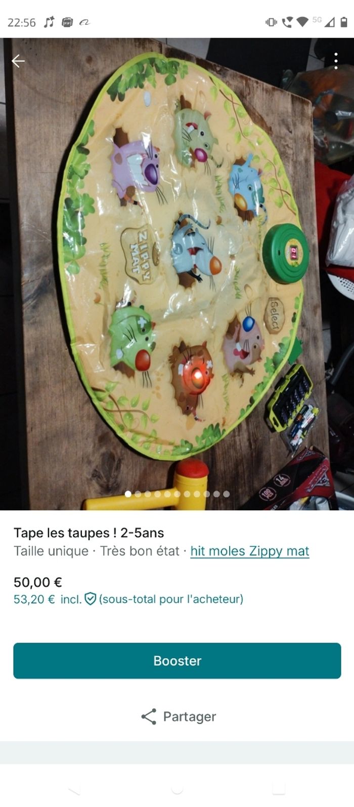 Tapis d'apprentissage tape les taupes !! 2-5ans