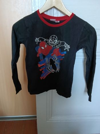 Tee-shirt spiderman noir et multicolore