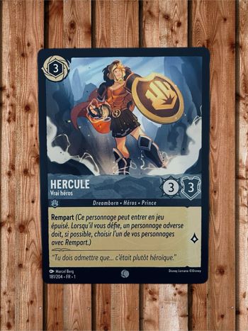 Carte Disney Lorcana Hercule Vrai Héros 181/204 FR.1