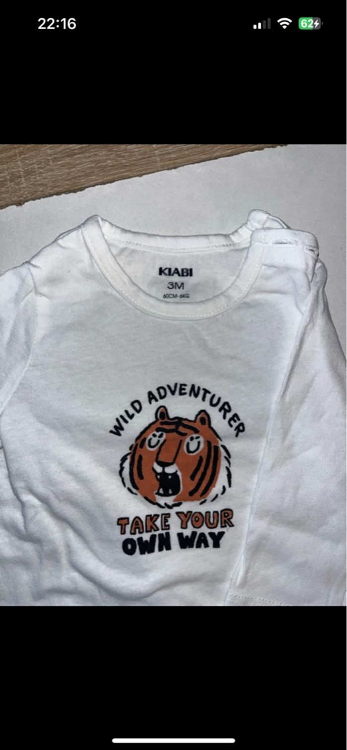 Lots de 2 t-shirt manche longue  3 mois - photo numéro 2