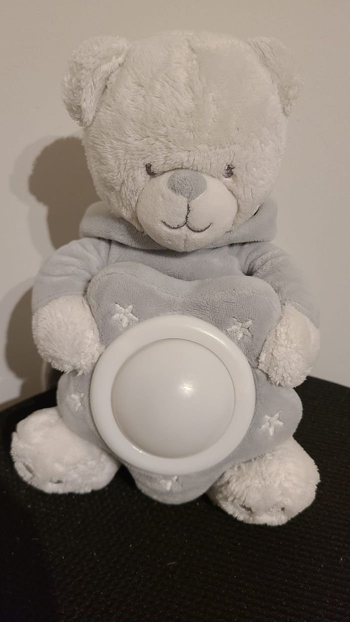 MAX ET SAX DOUDOU PELUCHE OURS DEGUISE LAPIN GRIS BLANC ETOILE - photo numéro 3