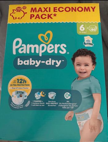 Couches Pampers baby dry maxi Economy pack taille 6 / 160 couches