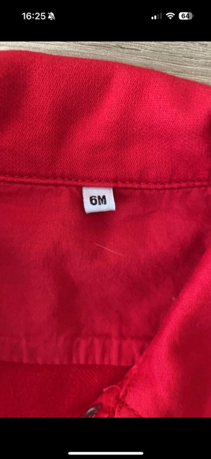 Veste jean rouge - photo numéro 3