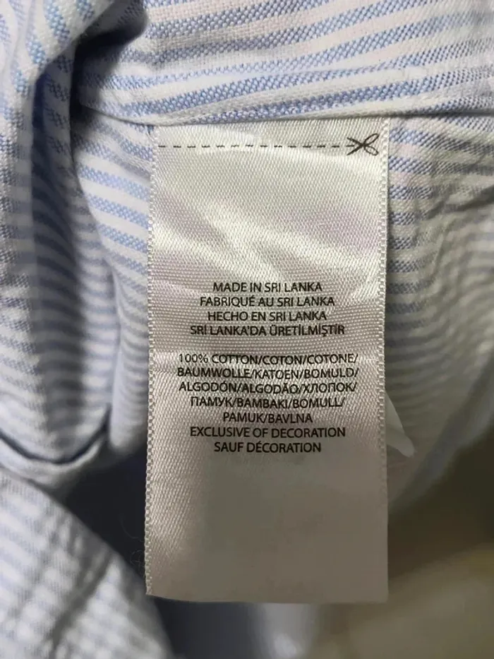 Chemise Ralph Lauren Slim Fit Rayée Bleu/Blanc – Élégance Vintage Y2K - photo numéro 8