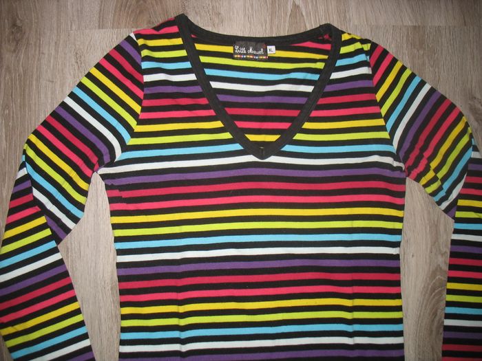 TEE SHIRT ML NOIR RAYÉ MULTICOLORE "LITTLE MARCEL" - TAILLE XL - n°06 - photo numéro 2