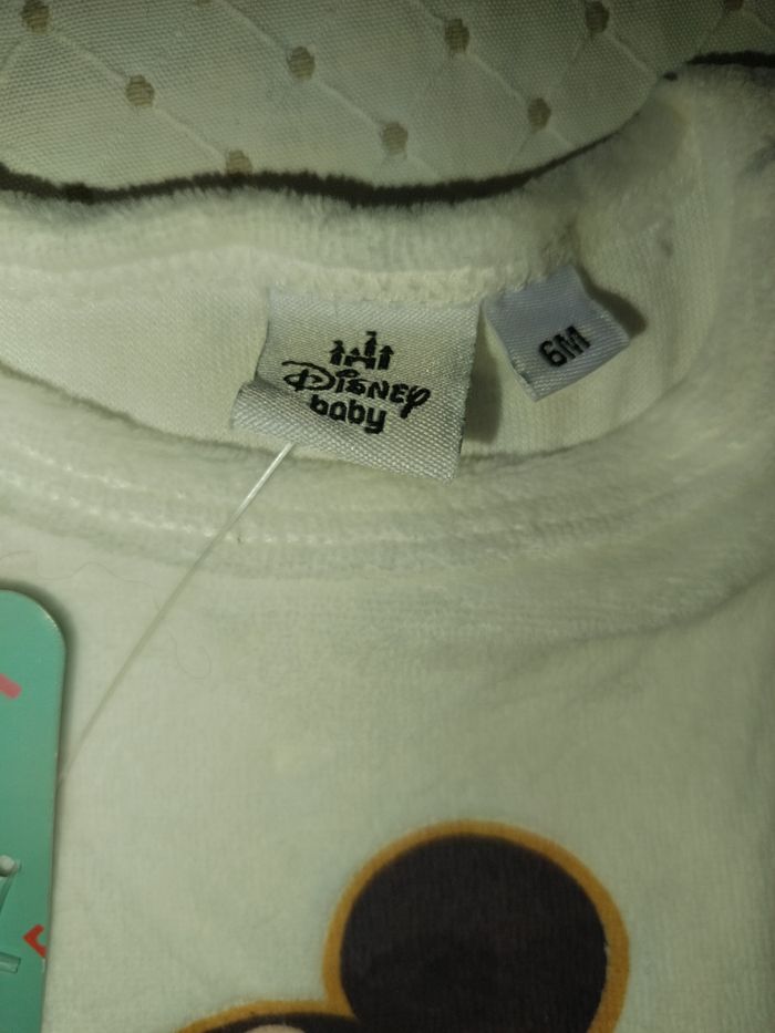 Pyjama en velours Disney Mickey bebe garcon 6 mois bleu blanc neuf - photo numéro 4