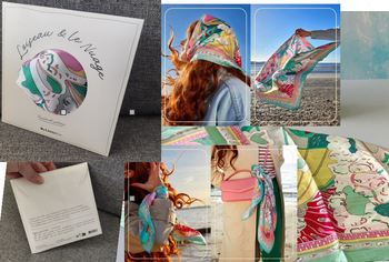 Foulard satiné L'oiseau et le nuage My Little Box Neuf et emballé