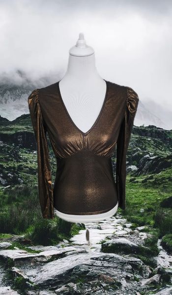 Blouse marron brillante, La city, taille M