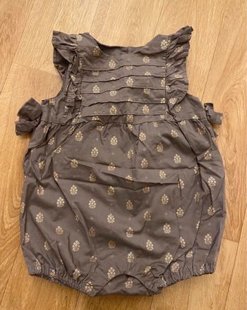 Barboteuse marron dorée fille 6M