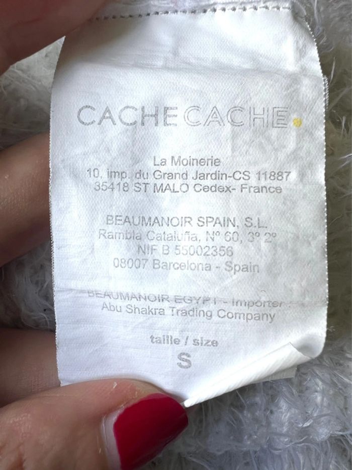 Pull col V Cache Cache blanc - photo numéro 3