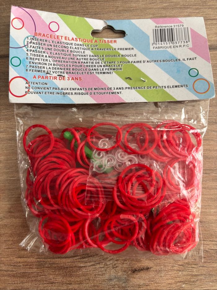 Kit bracelet élastique à tisser couleur rouge - photo numéro 2