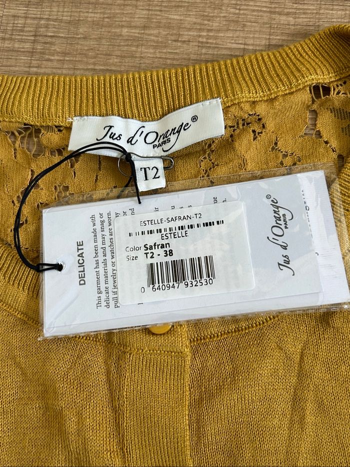 Cardigan jaune moutarde neuf Jus d’Orange taille 2 - photo numéro 9