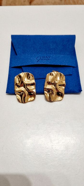 Boucles d'oreilles dorés acier inoxydable day june et jaspe