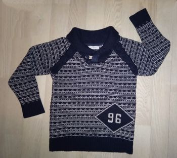 Pull jacquard bleu marine Okaïdi T. 6 ans