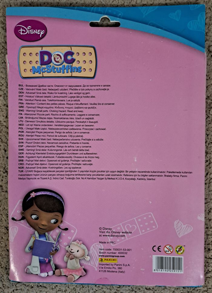🃏 Lot d'autocollants Disney Docteur la Peluche - Panini - neuf - photo numéro 2