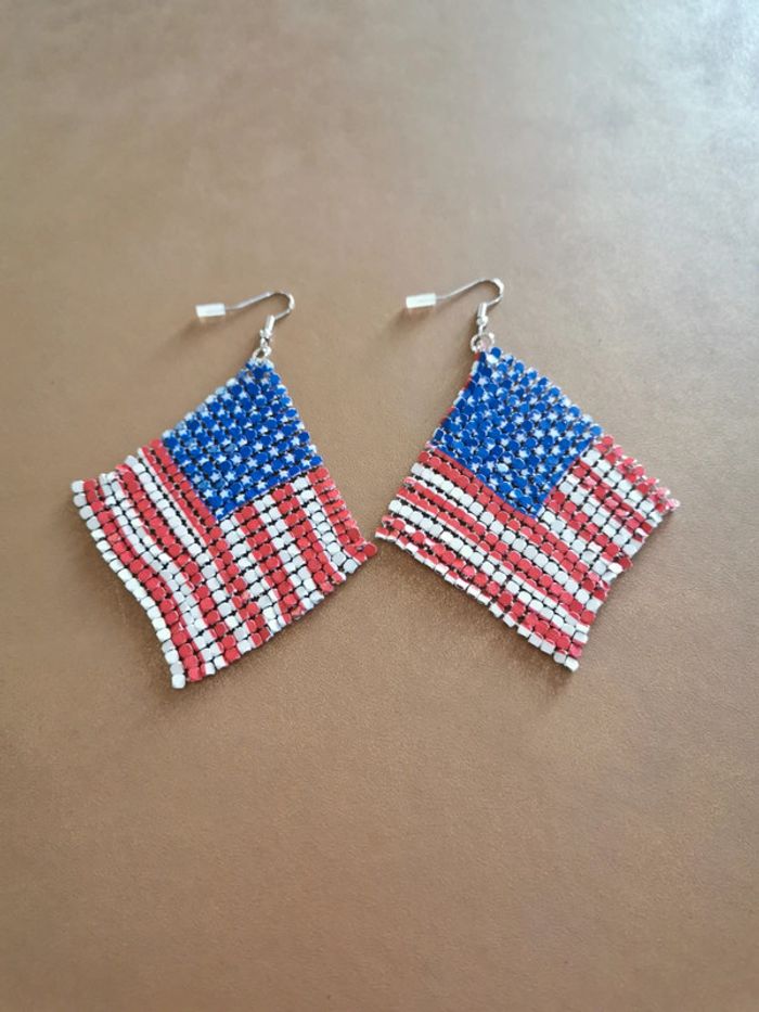 Boucles d'oreilles drapeau Usa