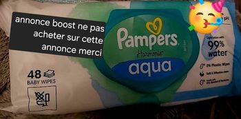 Un lot de 10 lingettes pampers harmonie aqua lingette a l eau