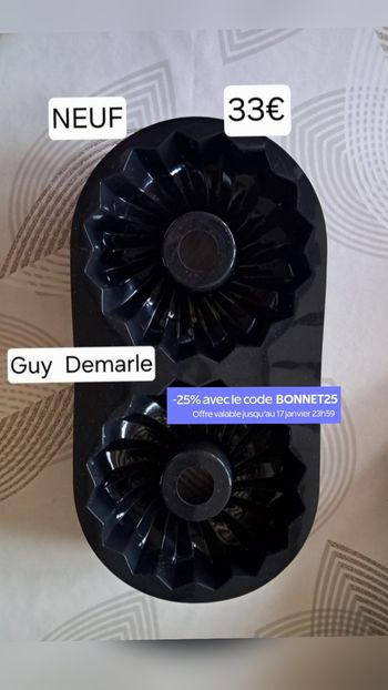 Moule de cuisson Flexipan NEUF en silicone *Double Savarin* de Guy Demarle