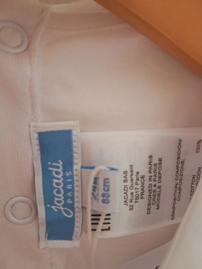 Neuf 🏷 Tee shirt ML Jacadi col pétale 24m "Oui maman" - photo numéro 4