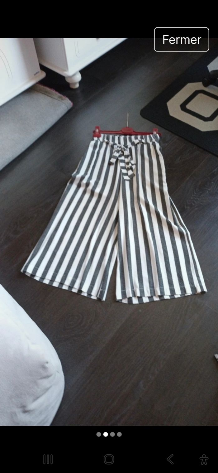 Pantalon large ceinturé rayé - photo numéro 2