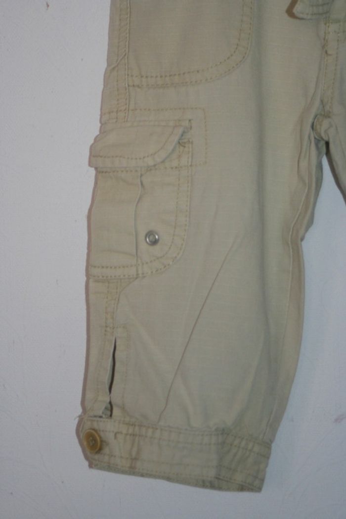 Pantacourt beige imitation lin - photo numéro 3