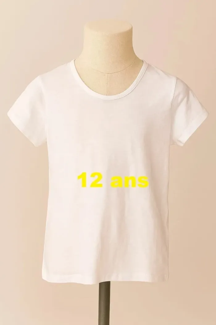 Tee shirt manche courte blanc Poivre Blanc Taille 12 ans