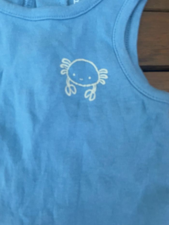 Lot 3 bodies bébé sans manches – bleu, blanc & motifs marins – 12 mois - photo numéro 7