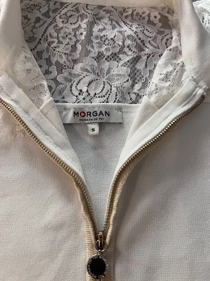 Robe polo blanche et dorée Morgan TS - photo numéro 5