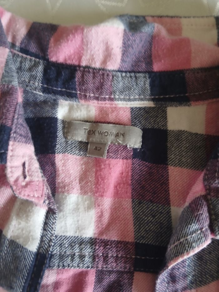 Blouse manches longues a carreaux rose XL - photo numéro 3