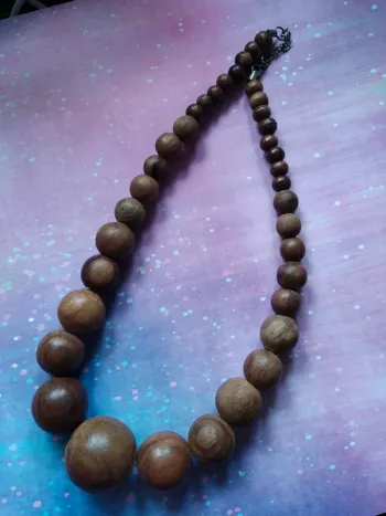 Collier vintage bois bohème hippie chic bohemian
