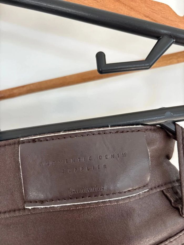 Pantalon skinny simili cuir Marron Stradivarius taille 38 - photo numéro 7