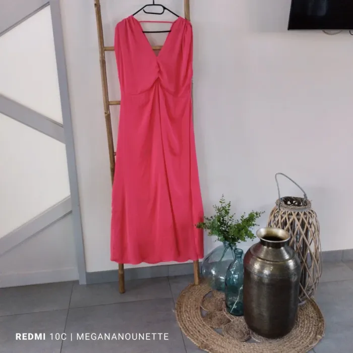 💗 Robe Longue Rose Fluo – Taille 42 – Boutique Indépendante 🌞 Élégante & Unique - photo numéro 2