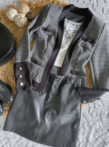 Blazer pied-de-poule Shein XS/34