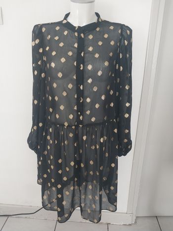 Robe H&M noire à pois dorés – Taille M