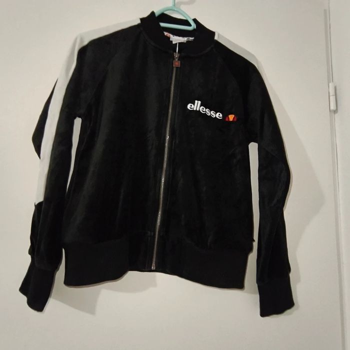 Veste Zippée Aspect Velours Noir – Ellesse – Femme – Taille S - photo numéro 1