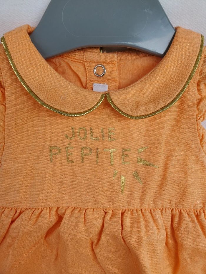Robe Gémo orange pailletée - photo numéro 3