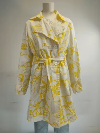 Trench - Not The Same blanc et Jaune vintage à motifs - A271
