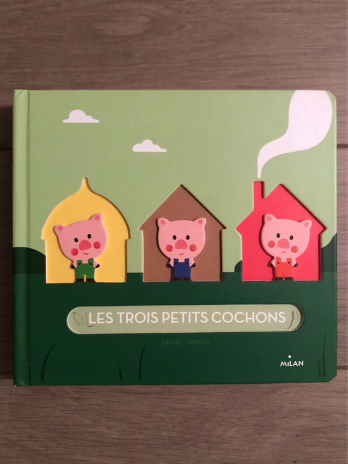 Livre à formes Les trois petits cochons Éditions Milan 2+