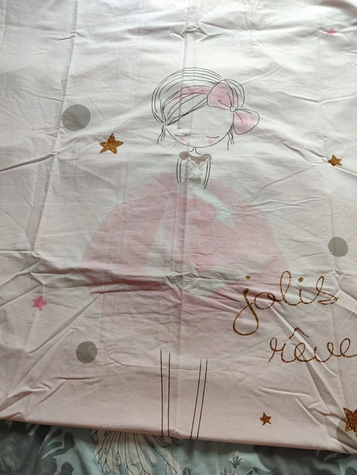 Parure de couette 1 personne danseuse étoile reversible, neuve - photo numéro 3